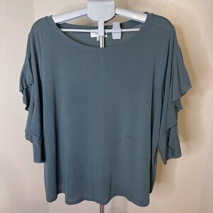 Umgee Green Dolman Sleeve Boxy Blouse